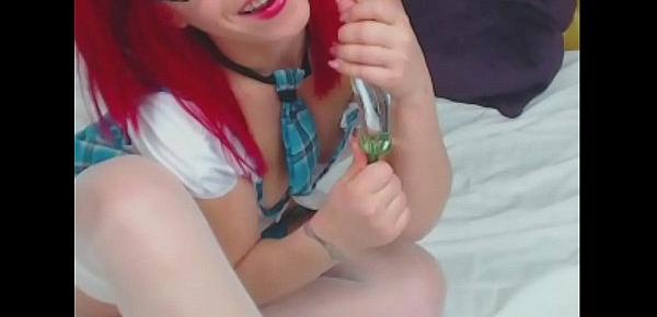  Hot RedHead with a glass pepper